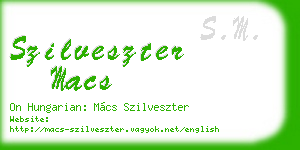 szilveszter macs business card