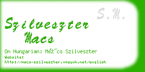 szilveszter macs business card